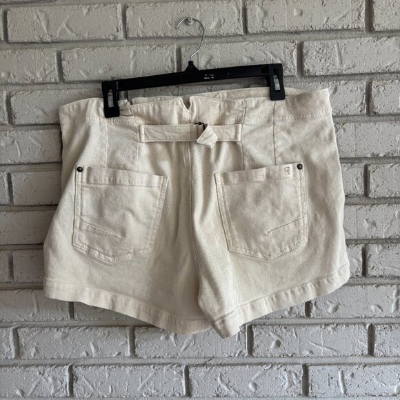 ANTHROPOLOGIE Pilcro Kit Shorts Women’s 32 High Rise Utility Ivory Pockets - Picture 3 of 9